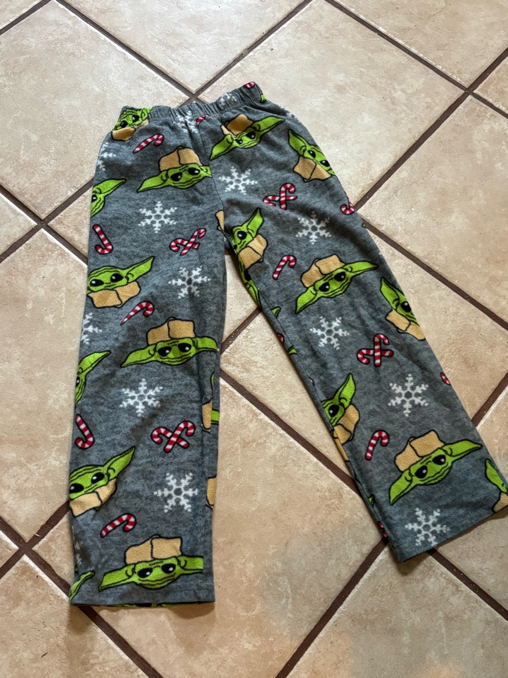 Kids Star Wars Baby Yoda Holiday Fleece Pajama Pants Size 8 Preowned